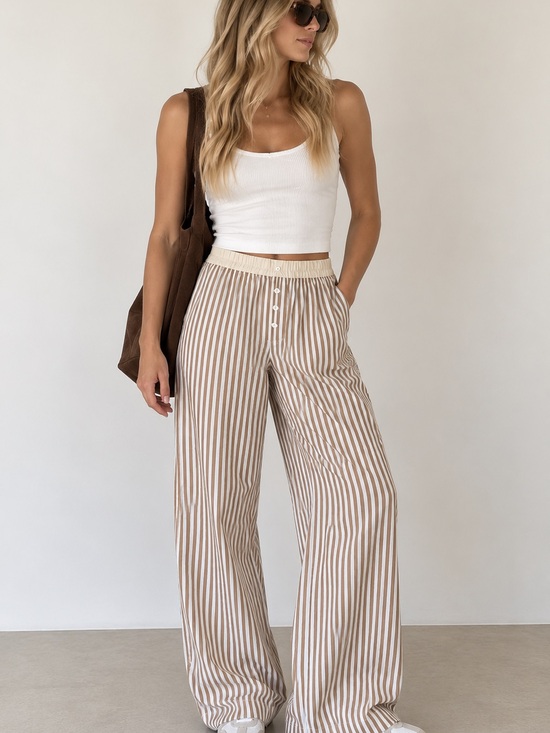 Zara Pants - Striped Wide-Leg Women’s Pants